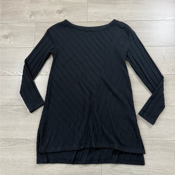 Maeve Anthropologie Black Casual 3/4 Sleeve Striped Tunic Top - Picture 2 of 7